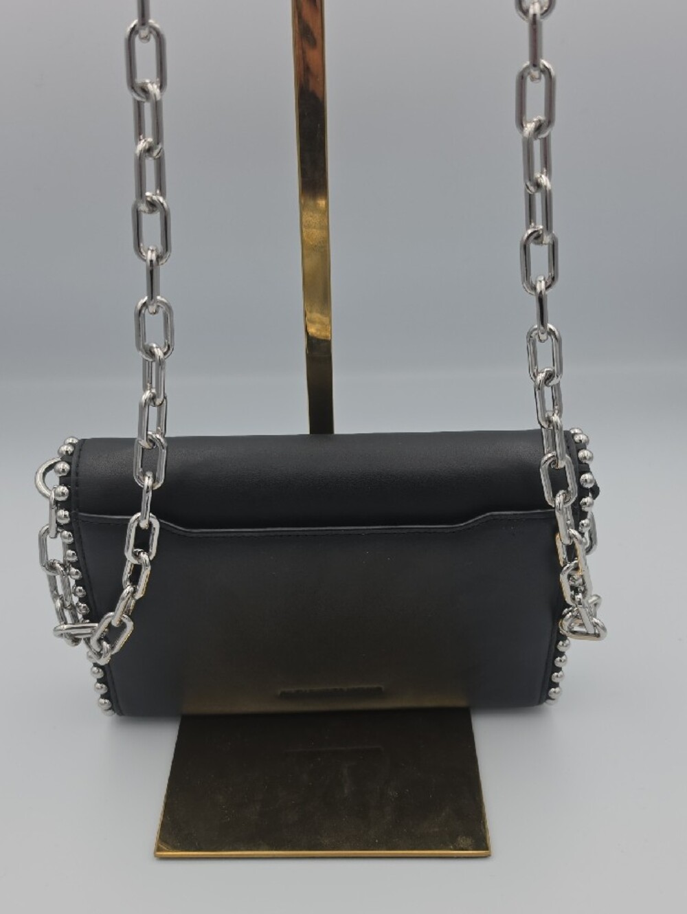 Alexander Wang Attica Biker Silver Chain Flap Stud Small Crossbody Bag (EUC)🖤🩶 - Picture 14 of 16